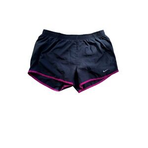Nike Womens Running Shorts Black Pink Trim Athletic Gym Workout Size S